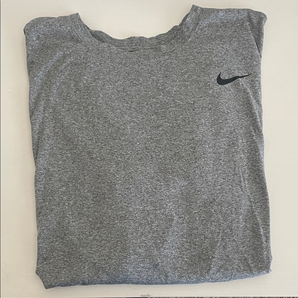 Nike Heather Gray Tee with Black Swoosh
